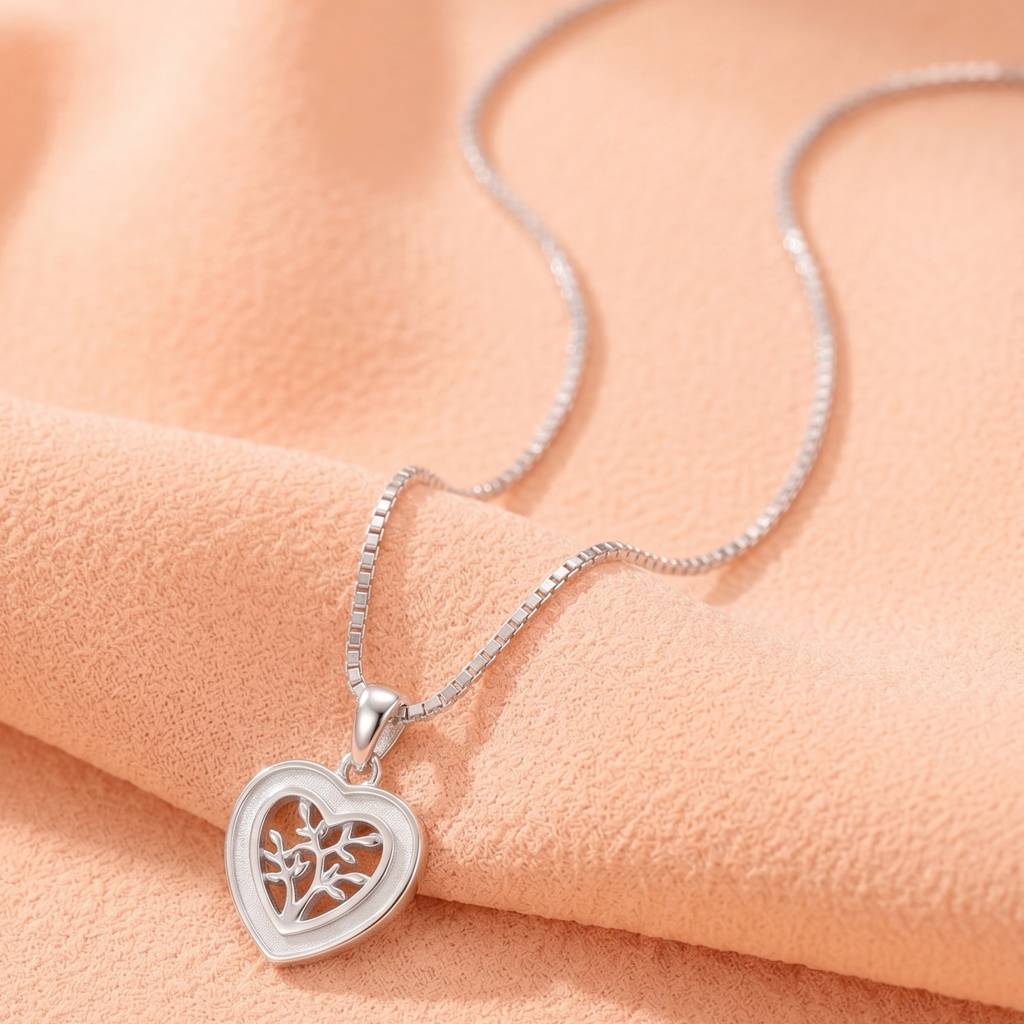 925 Pure Silver Eternal Heart Tree Chain Pendent : CP1151