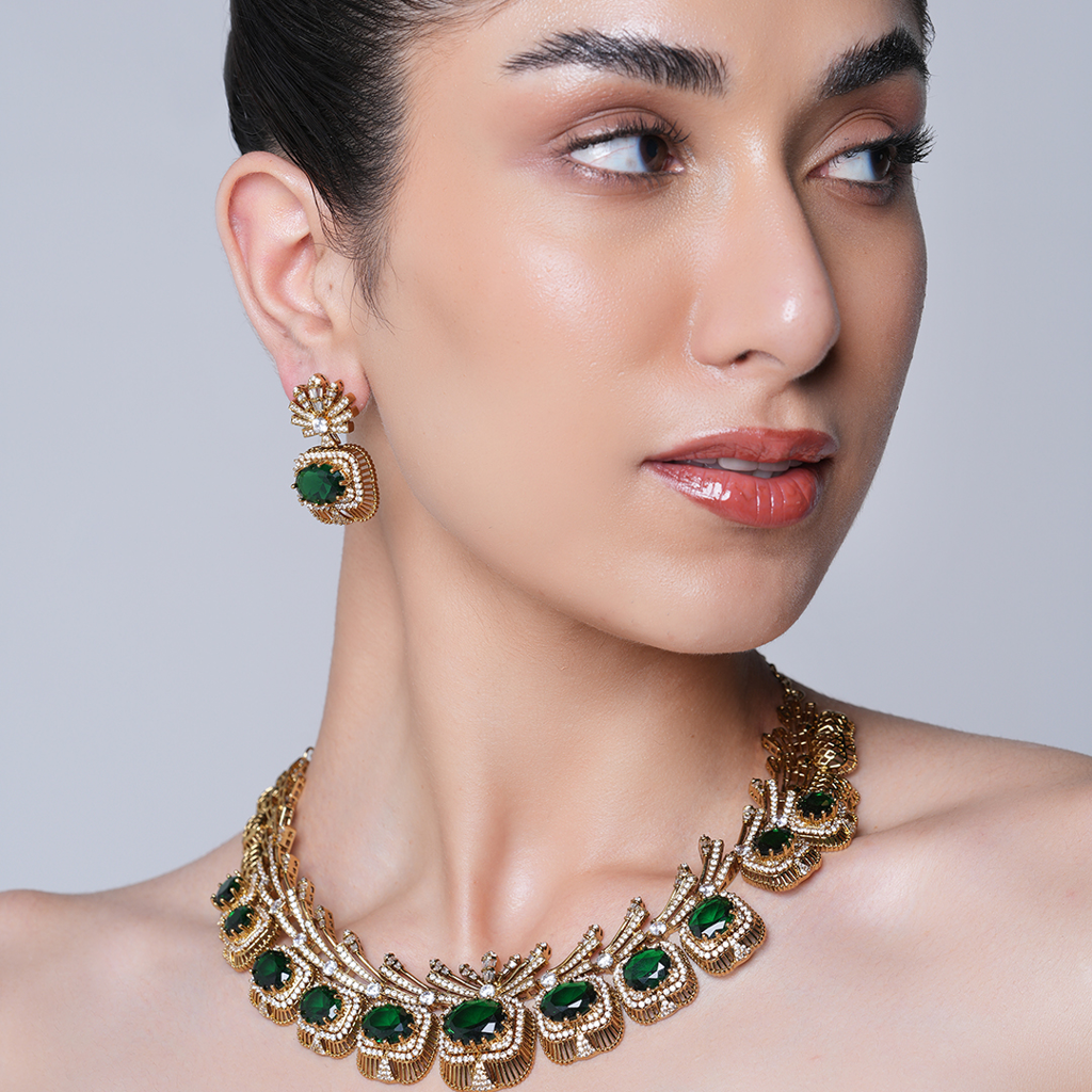 Mehendi Polish Designer Ad Necklace Set : CAO0222TOF