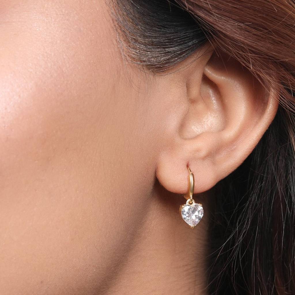 Heartfelt Radiance Gold Plated 925 Sterling Silver Earrings : EAR-20650-G