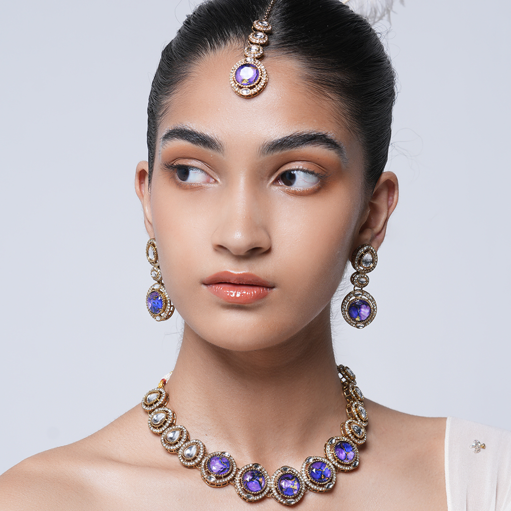 Short Designer Firestone Necklace : CAO0091MKT