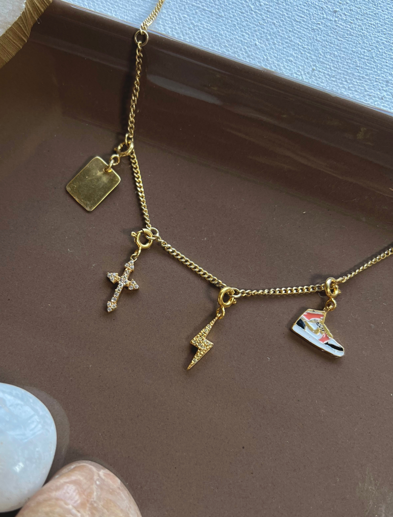 Street Style Gold Charm Necklace