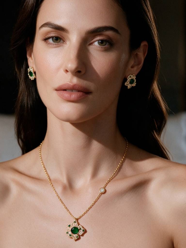 Boccio Pave Flower Necklace & Earring Set, 18K Gold-Plated : SET1019ESSS