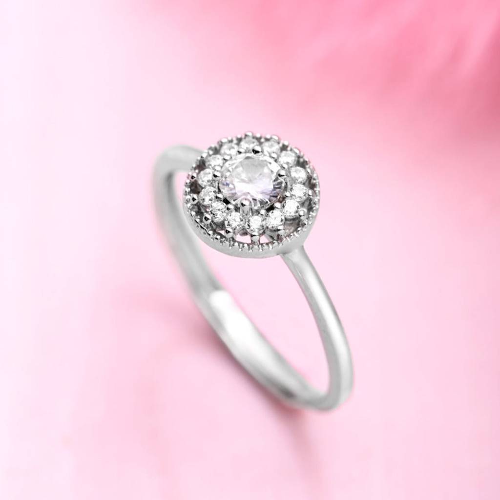 Solitaire Cz Studded 925 Sterling Silver Ring (Adjustable) : RNG-40071