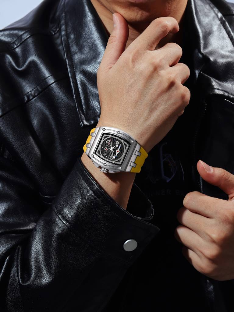 Giordano Sqaure Analog Casual Sporty Watch For Men – Mechanical-Inspired Dial, Date Display, Quartz Movement And : GZ-50151-04