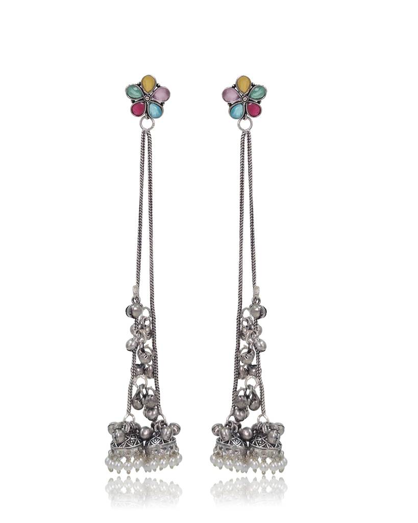 Traditional Kashmiri Long Drop Earrings : NA_ST_ER_264_2