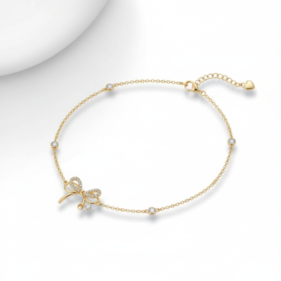 Tied With Ribbin Bracelet For Women | Elegant Bow Inspired Bracelet Jewellery : 4436853178