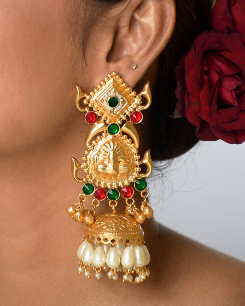Grand Bridal Kundan Statement Jhumkas : NA_HM_ER_71_2
