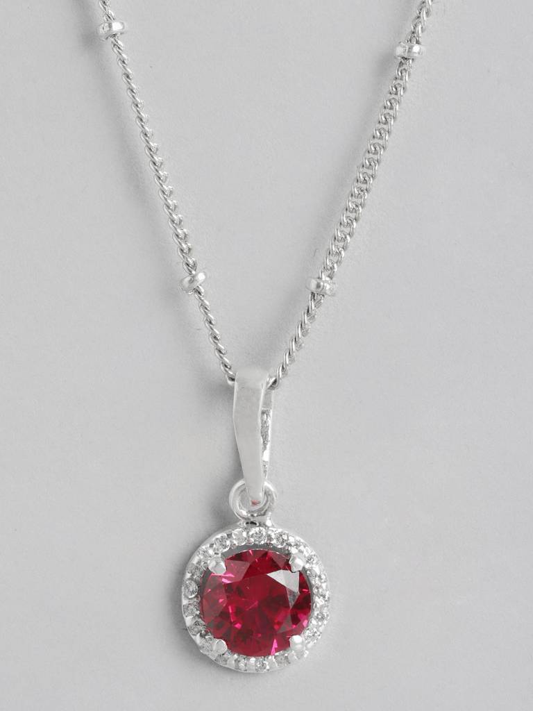 92.5 Silver Crimson Necklace : U100SG005MY046