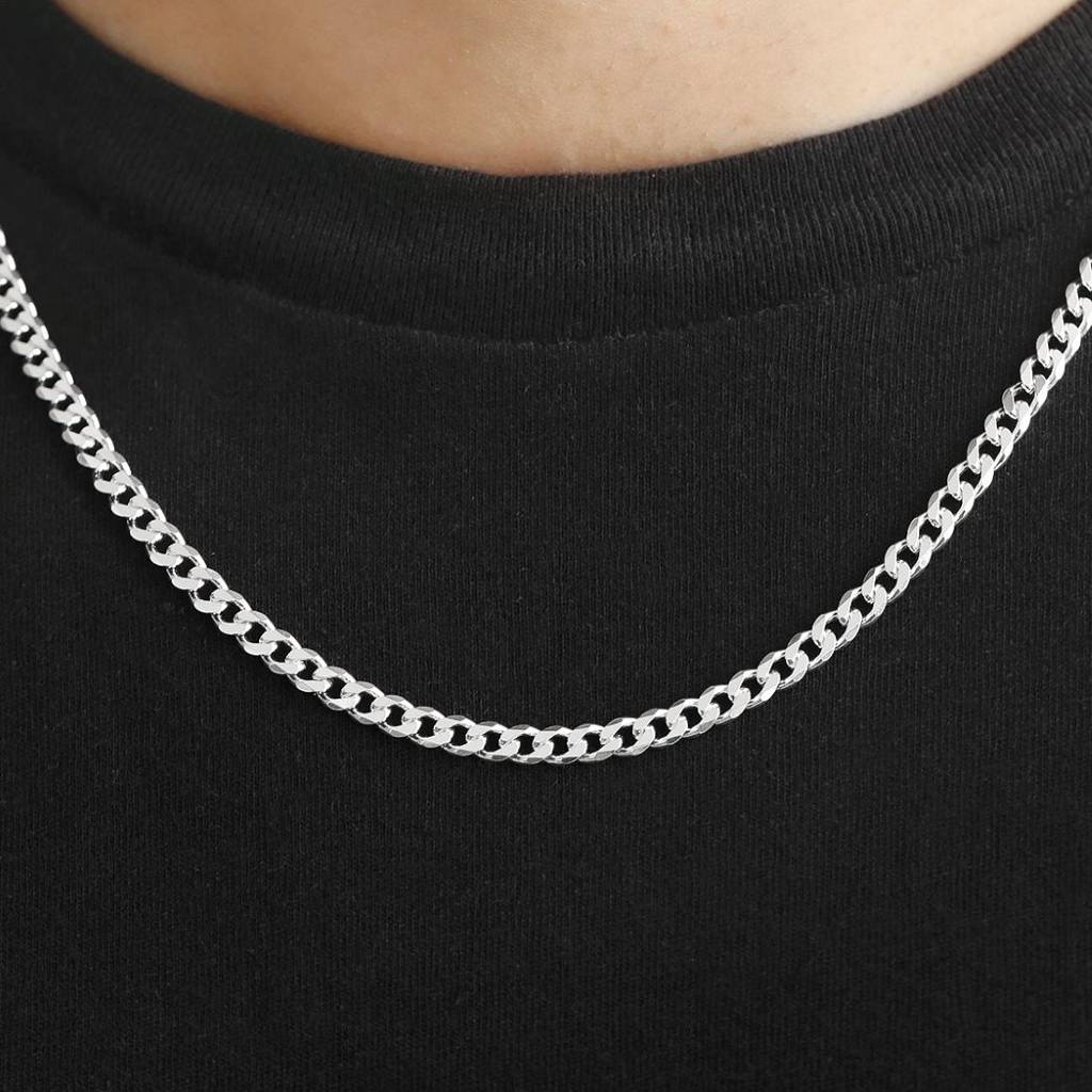 The Classic Silver-Plated Linkage 925 Sterling Silver Chain For Him 24 Inches : CH-10048-S-24-INCH