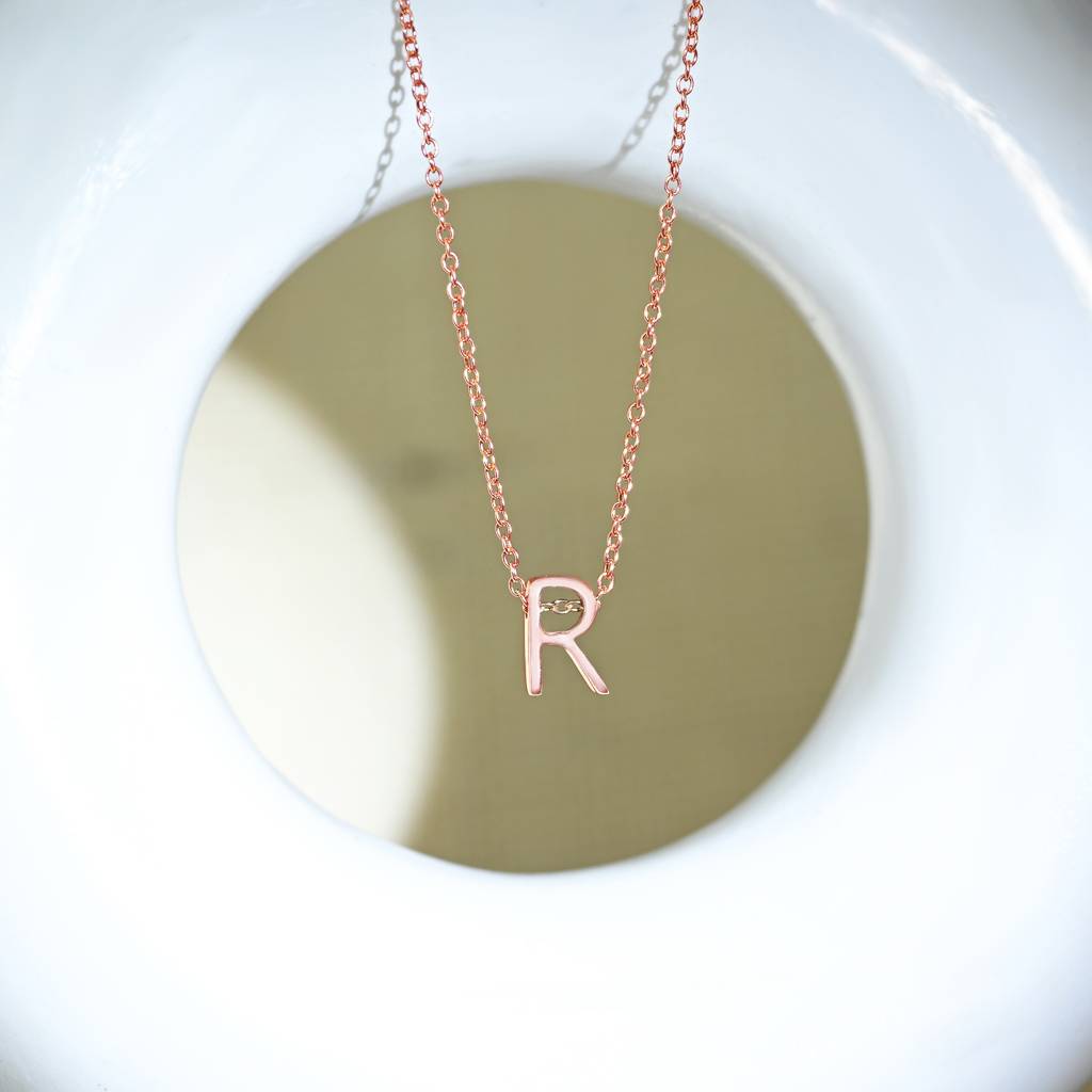 Radiant R Initial Necklace : IIN190