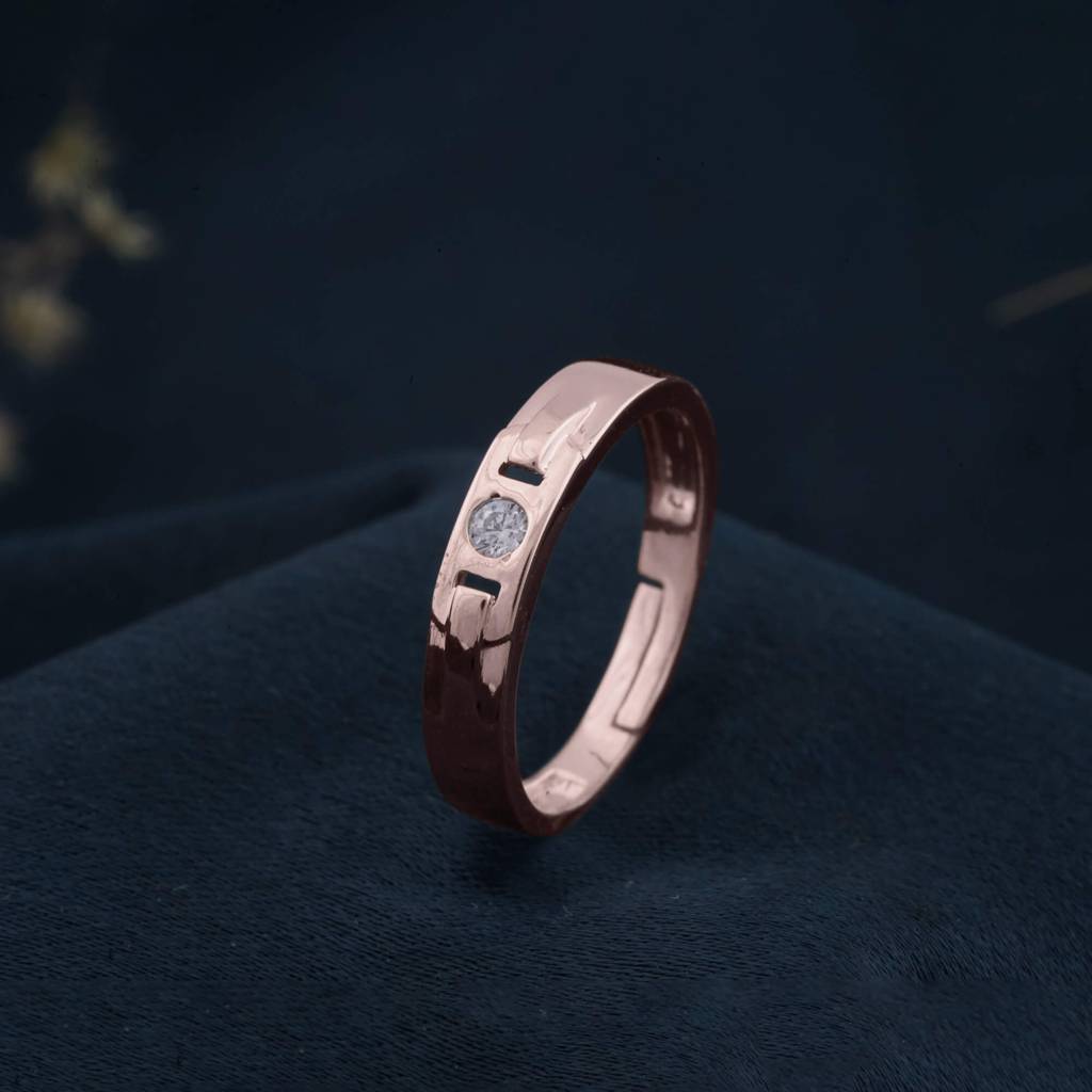 Rose Gold Minimal Women Wedding Band : ZLCPLR-1008-WR