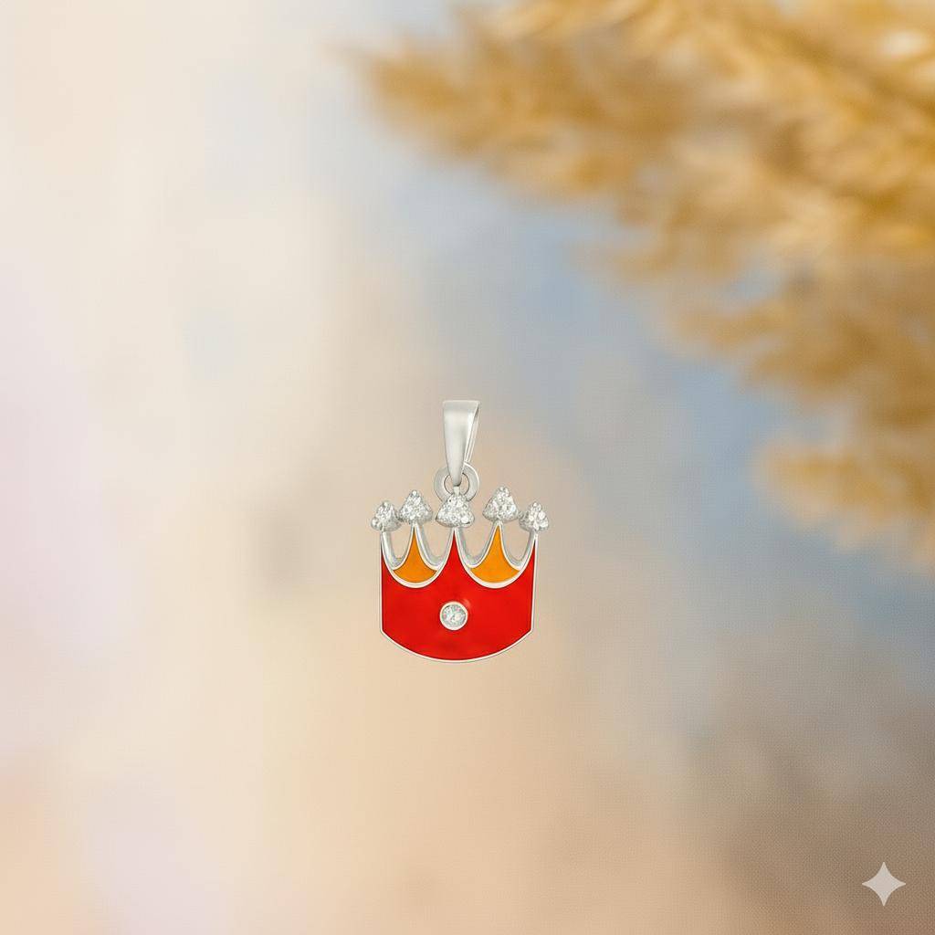 925 Pure Silver Crown Pendant : PEN1046