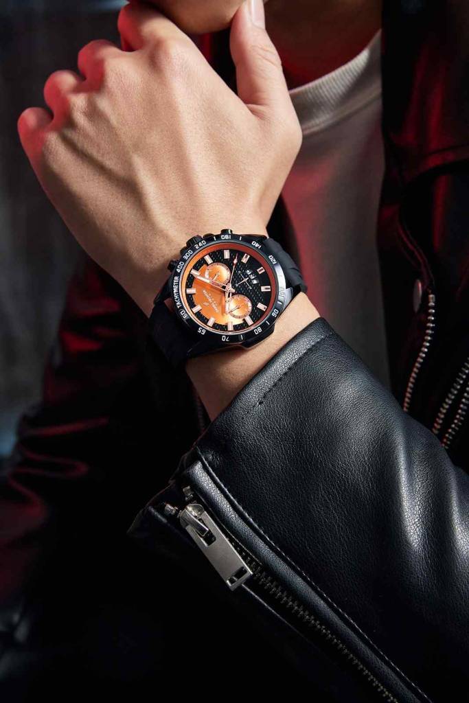 Daniel Hechter Paris Pantheon Collection Pantheon Collection Unique Multifunctional Watch For Men With Textured R : DHM1010-05