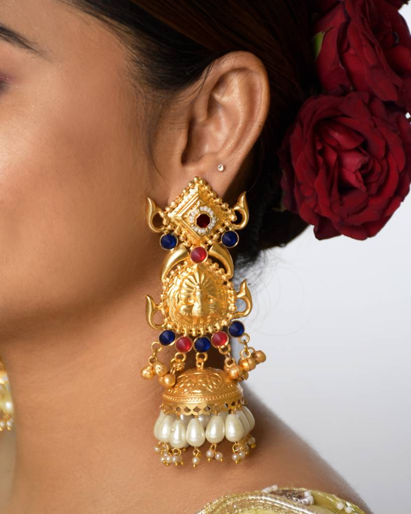 Grand Bridal Kundan Statement Jhumkas : NA_HM_ER_71_3