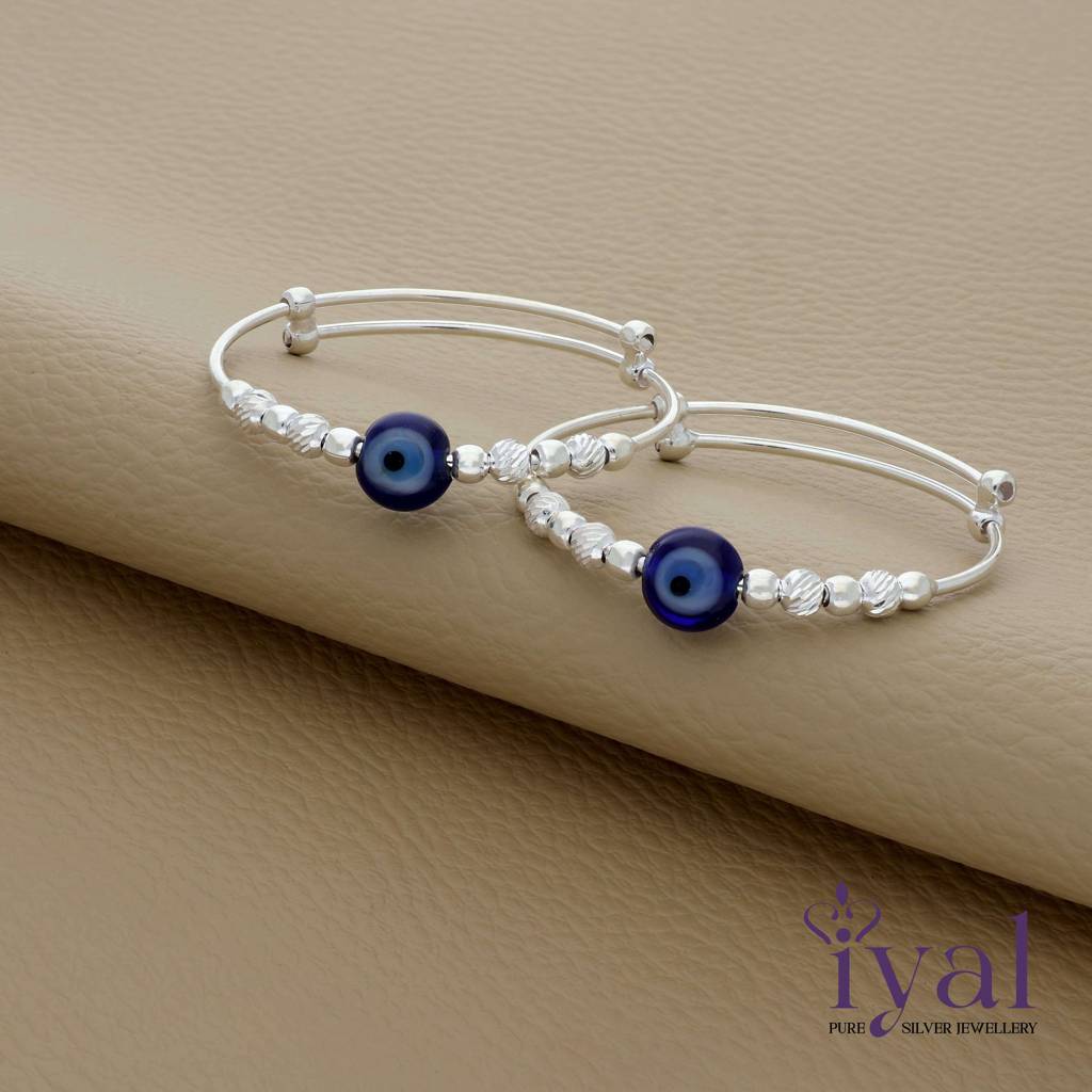 Evil Eye 925 Silver Kid Bangle(2+Yr) : KB-200