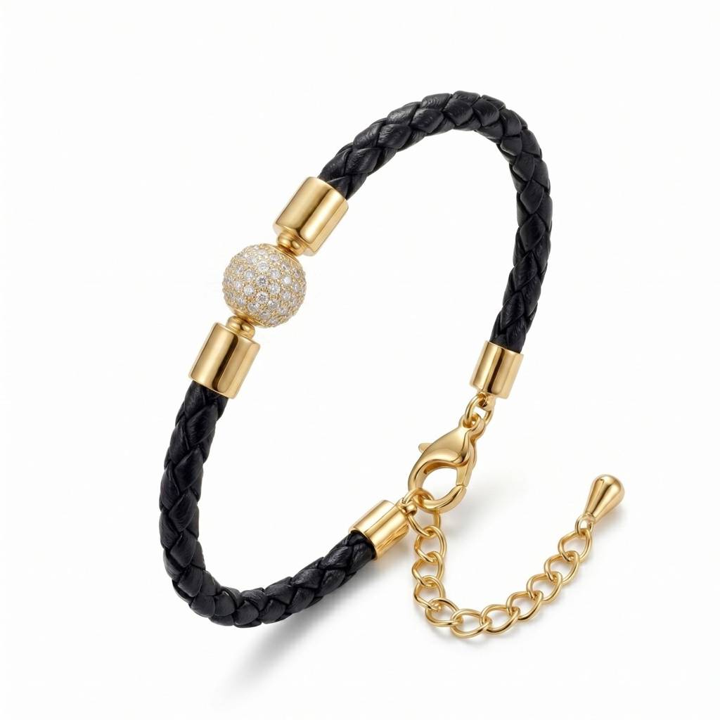 18K Gold-Plated Round Ball Rakhi | Classic Beaded Designer Rakhi For Brother | Elegant Raksha Bandhan Gift : RAKHI_056