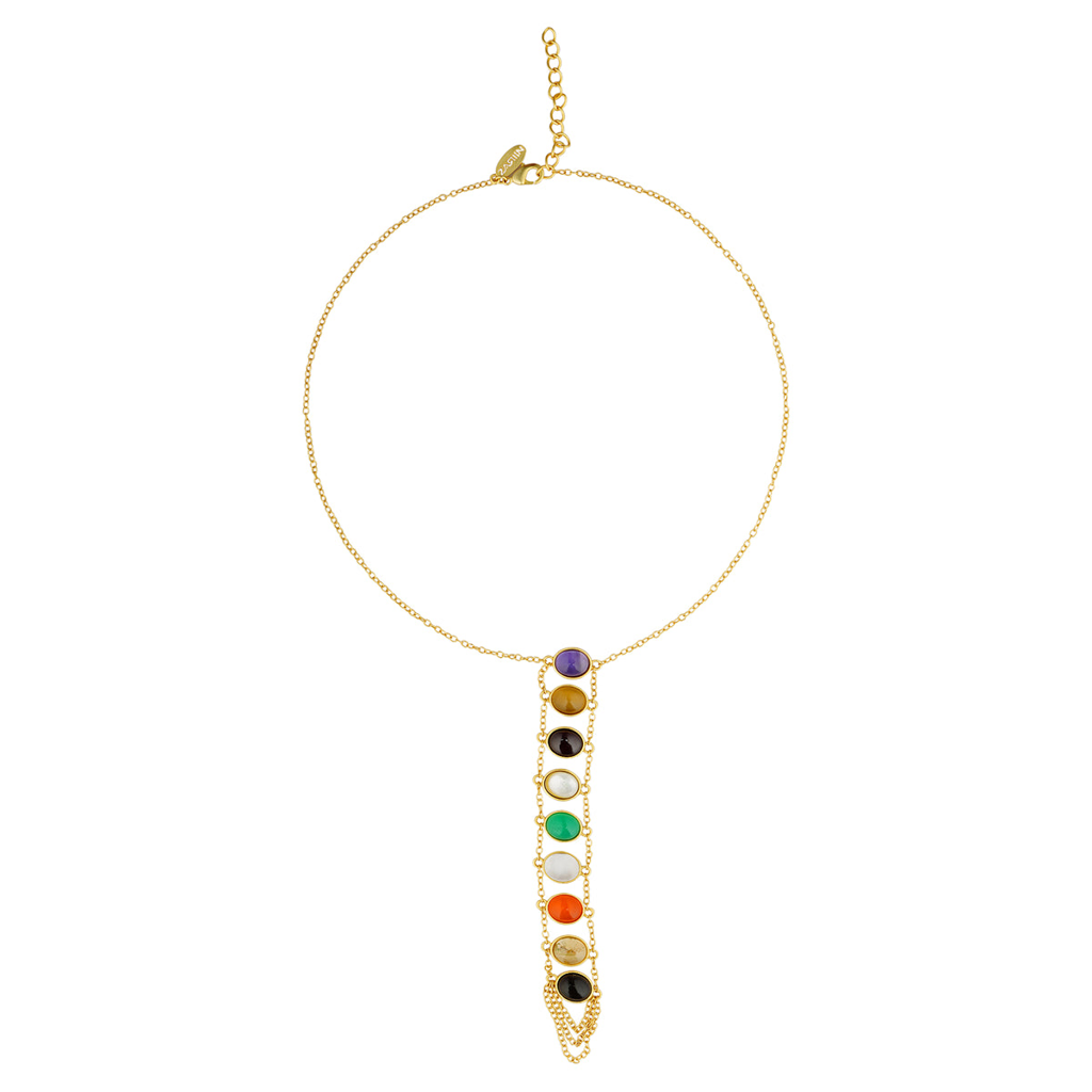 Power Within Navratan Lariat Necklace : SN701