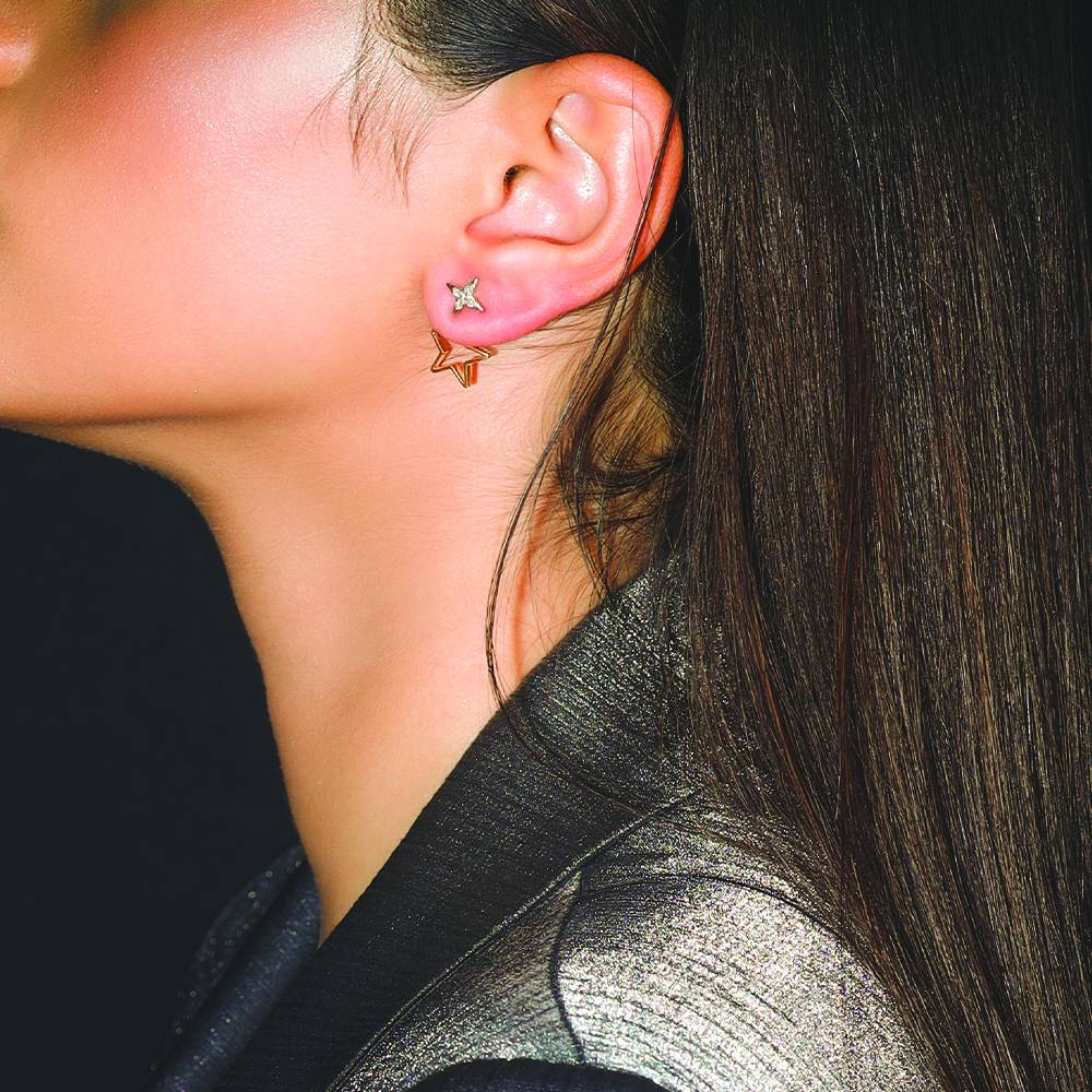 Galaxy Charm Ear Jacket - Lab Diamond Earrings : LLER0120