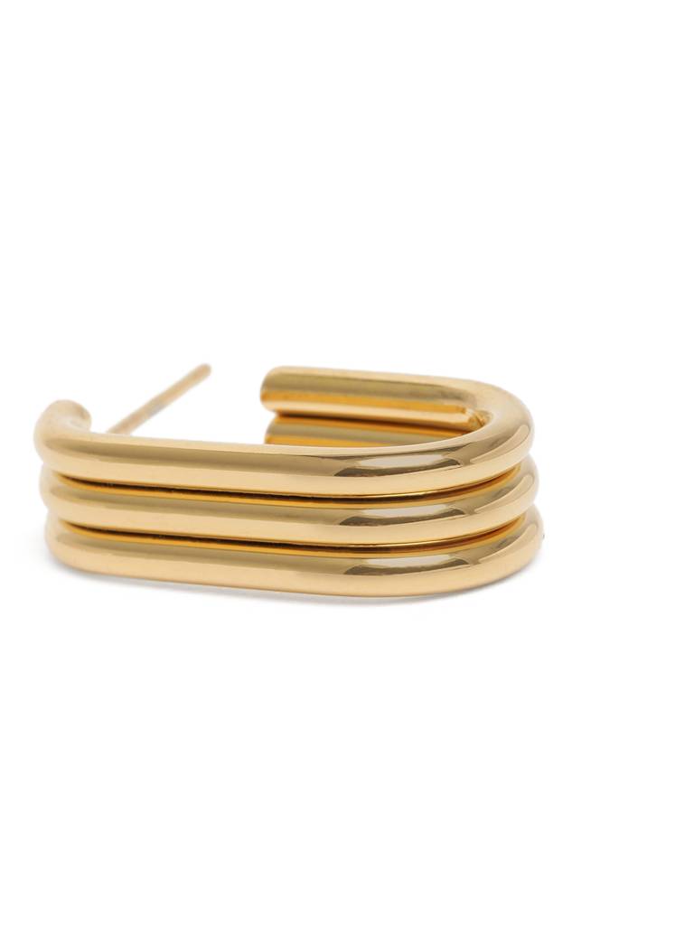 Golden U Shape Earrings : AVER10088