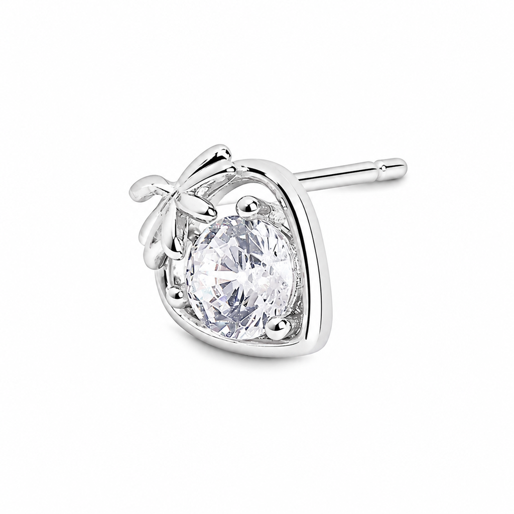 Silver Delicate Strawberry Spark Stud : WER00078