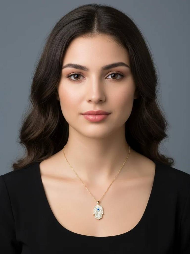 Anaya Evil Eye Necklace | Anti Tarnish | 18K Gold Plated : RKAT000006