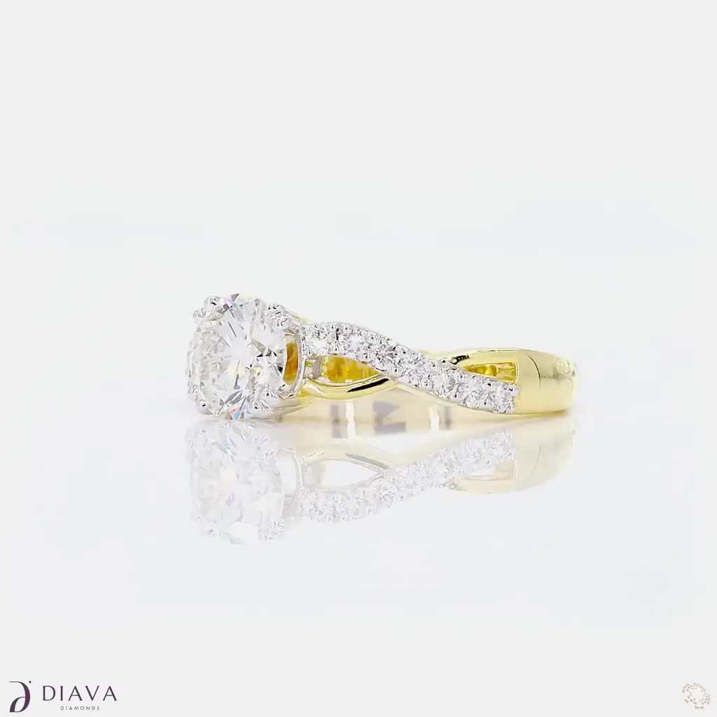 Dual Tone Round Solitaire Ring : DualToneRoundSolitaireRing
