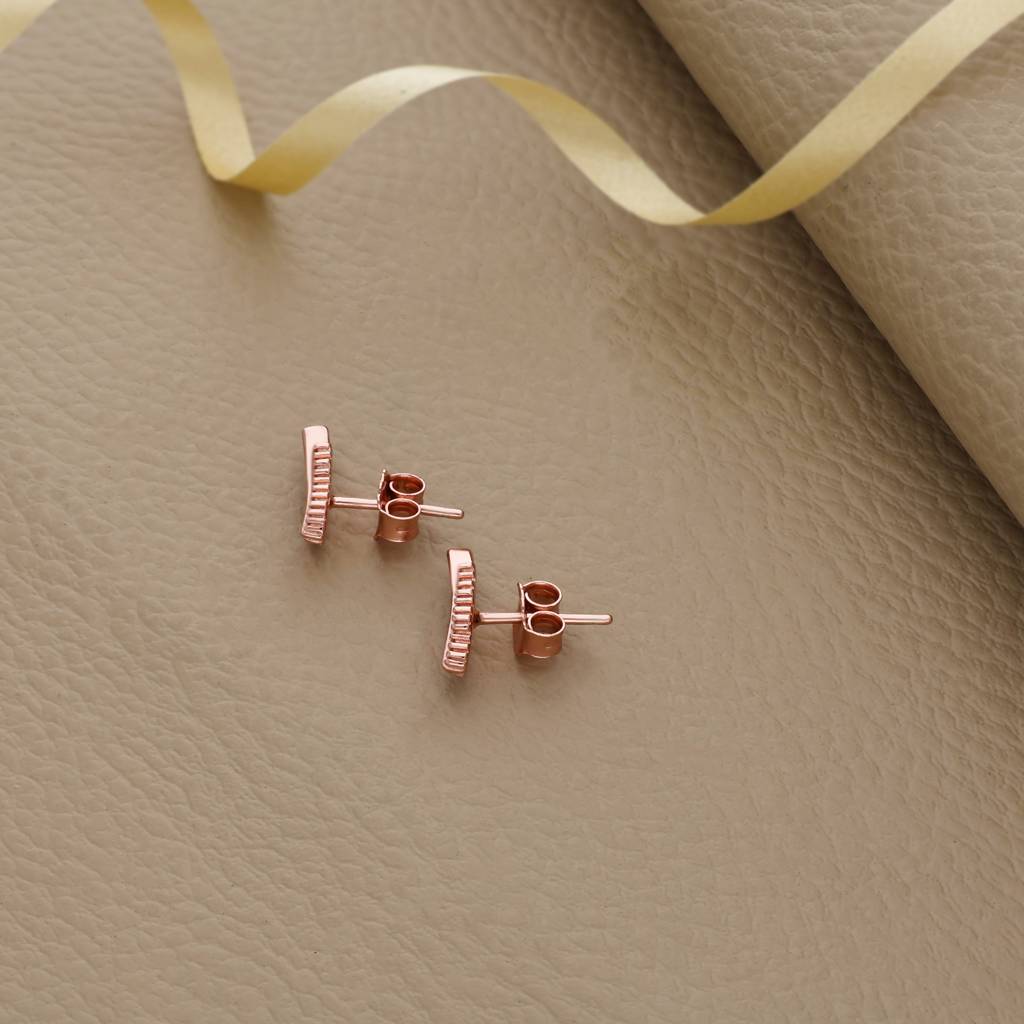 Twilight Leaf Rose Gold Polish 925 Silver Studs : ESD-1