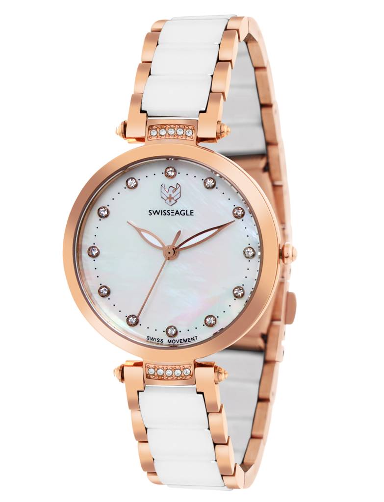 Swiss Eagle Premium Women Swiss-Made Quartz Movement - 3 Hand Mechanism Wrist Watch -Se-9177 : SE-9177-22A