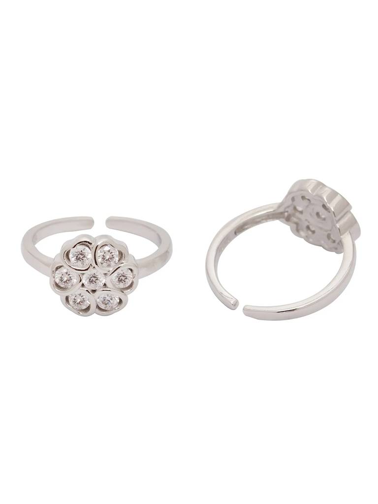 Silver Shining Flower Toe Ring : U100SO005TR0277