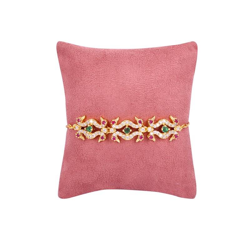 Glam Cz Peacock Bracelet Adjustable Bracelet | Festive & Party Wear : AD-175-IGRBGNBR