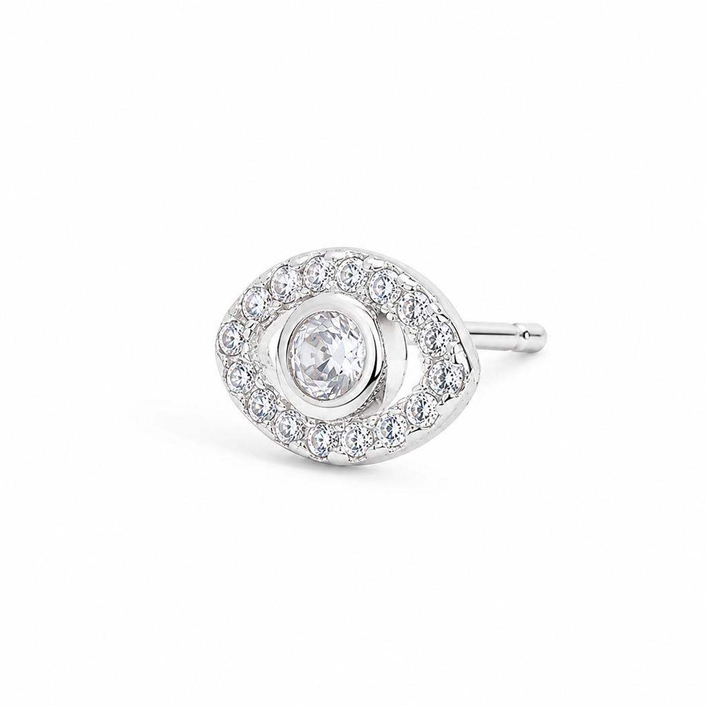 Silver Guardian Eye Stud Earrings : WER00049