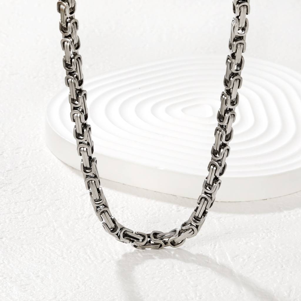 Mens Interlinked Silver Necklace : AS-NK-MN-10