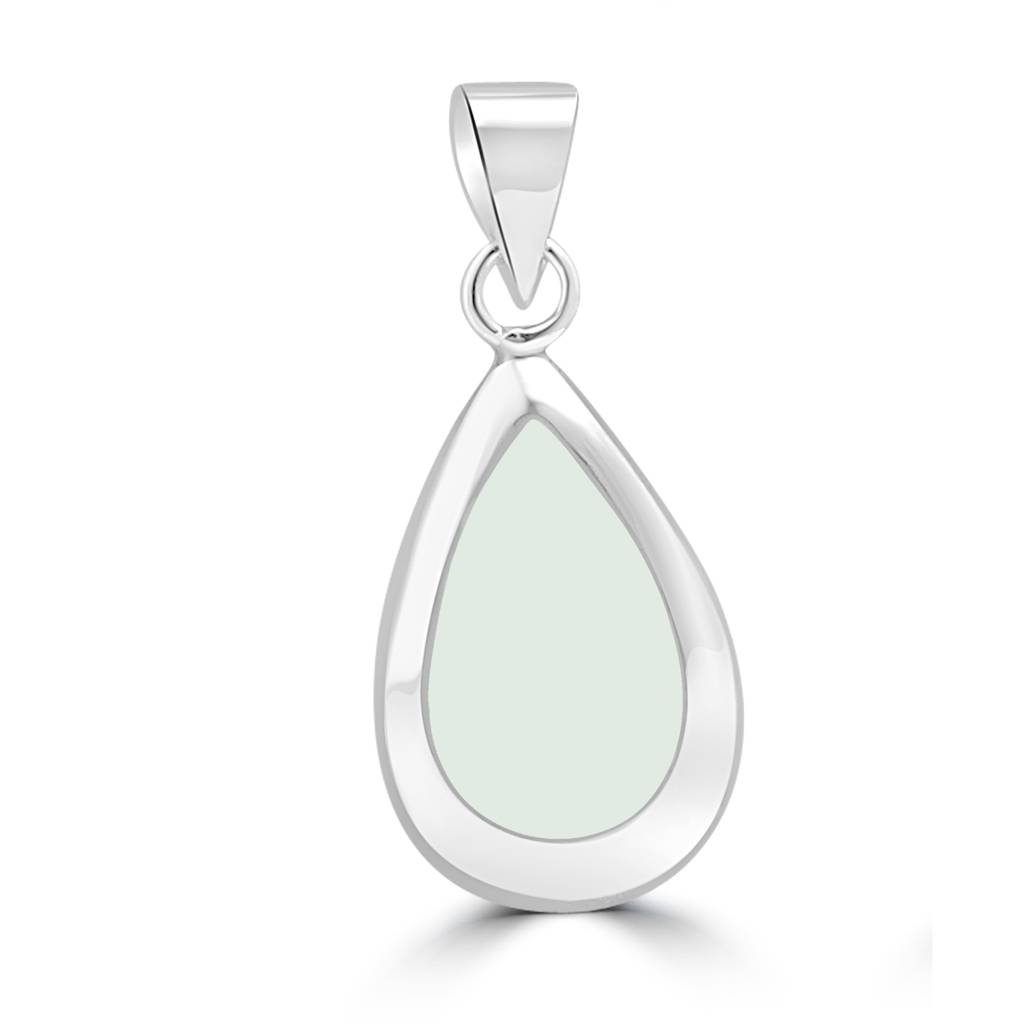 925 Pure Silver Teardrop Pendant | Flat Pear Shape Pendant : PEN1002