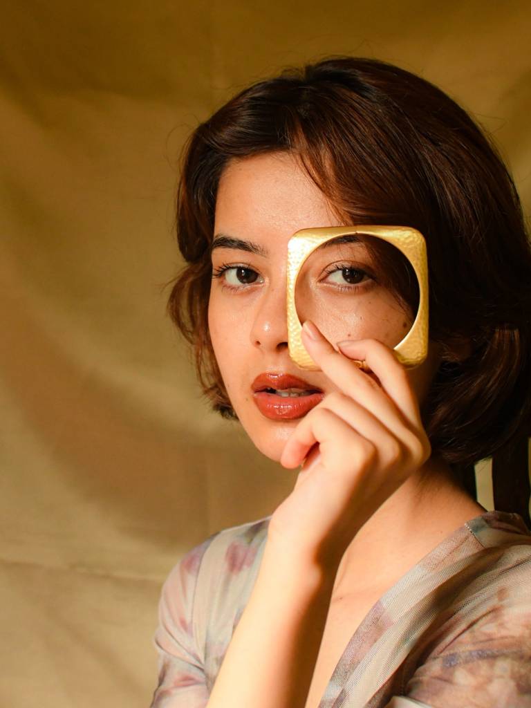 Artisanal Square Cuff Â 18K Matte Gold Plated Bracelet : ATB594MS