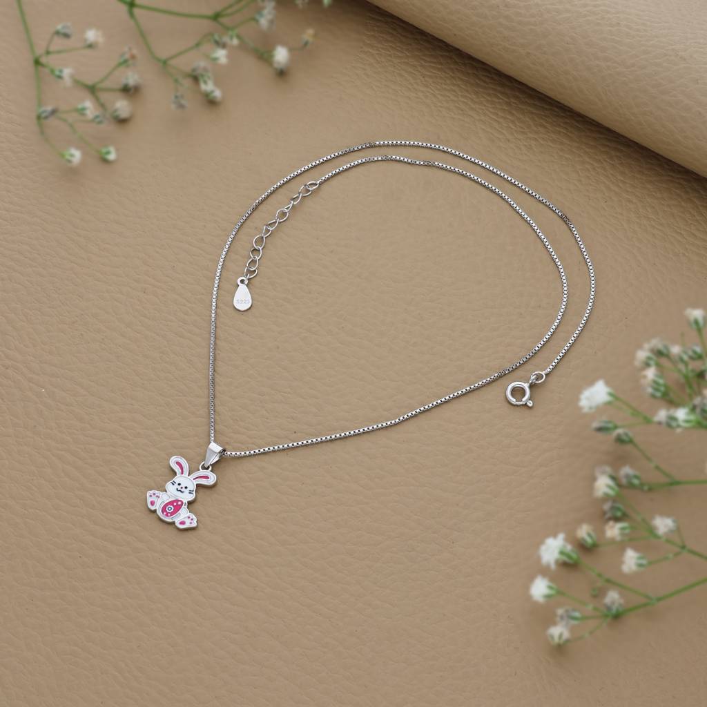 Coco Bunny 925 Silver Kids Chain Pendant (3+ Years) | Coco Bunny 925 ...