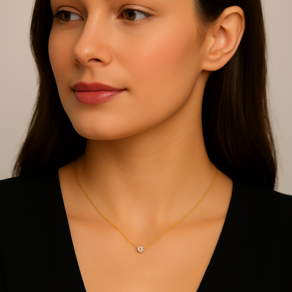 Tesoro Diamond Necklace - 18K Gold Plated : PDTTT064