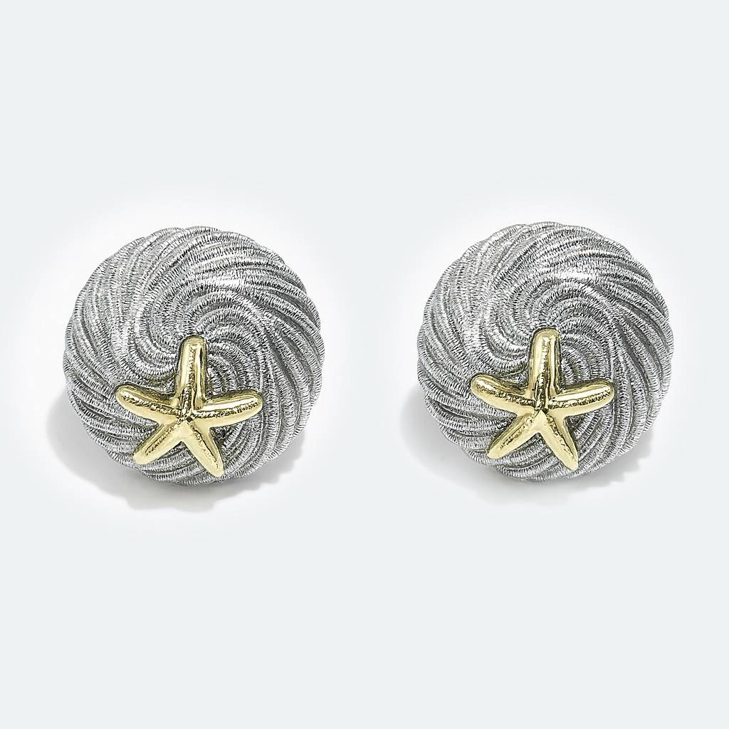 Starfish Silver Swirl Earrings : AN-LJ-SI-0024-DE