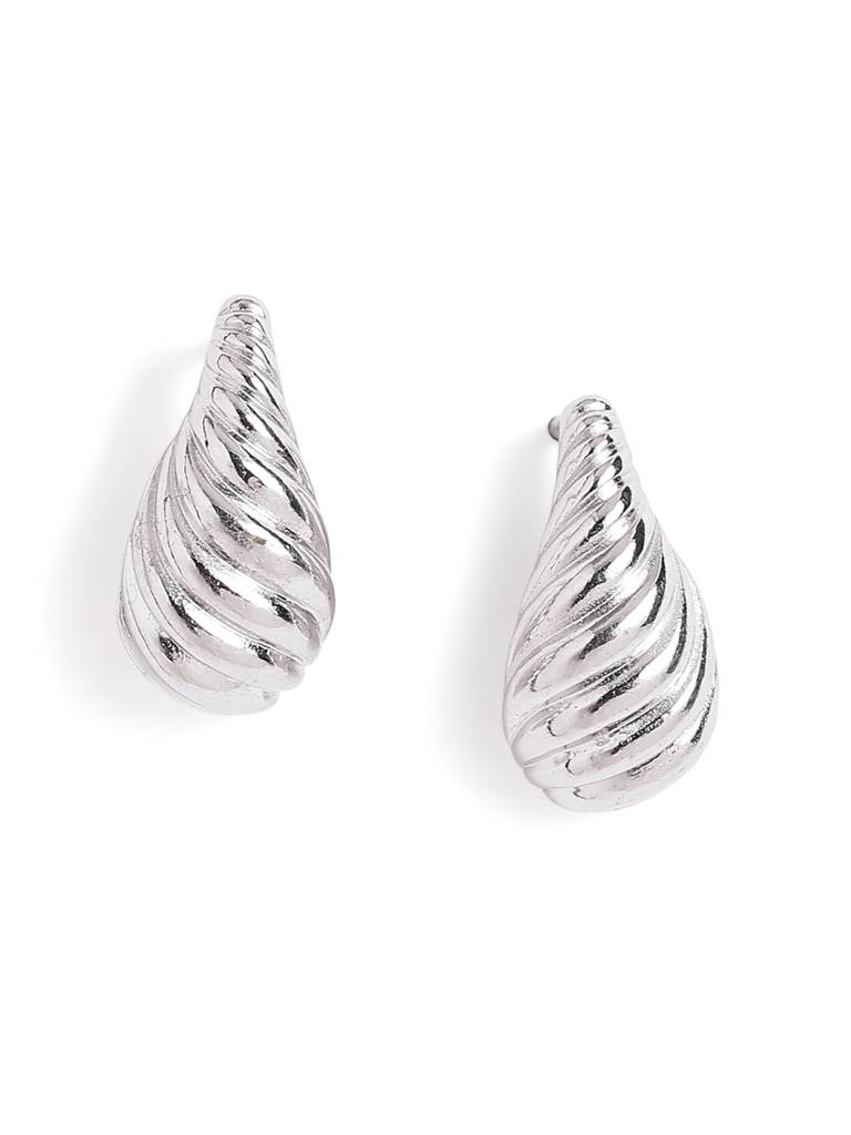 Rhodium Plated Seashell Mini Stud Earring : FJE5848