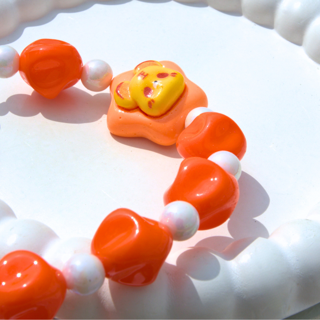 Orange Kawaii Mouse Phone Charm : PCX2
