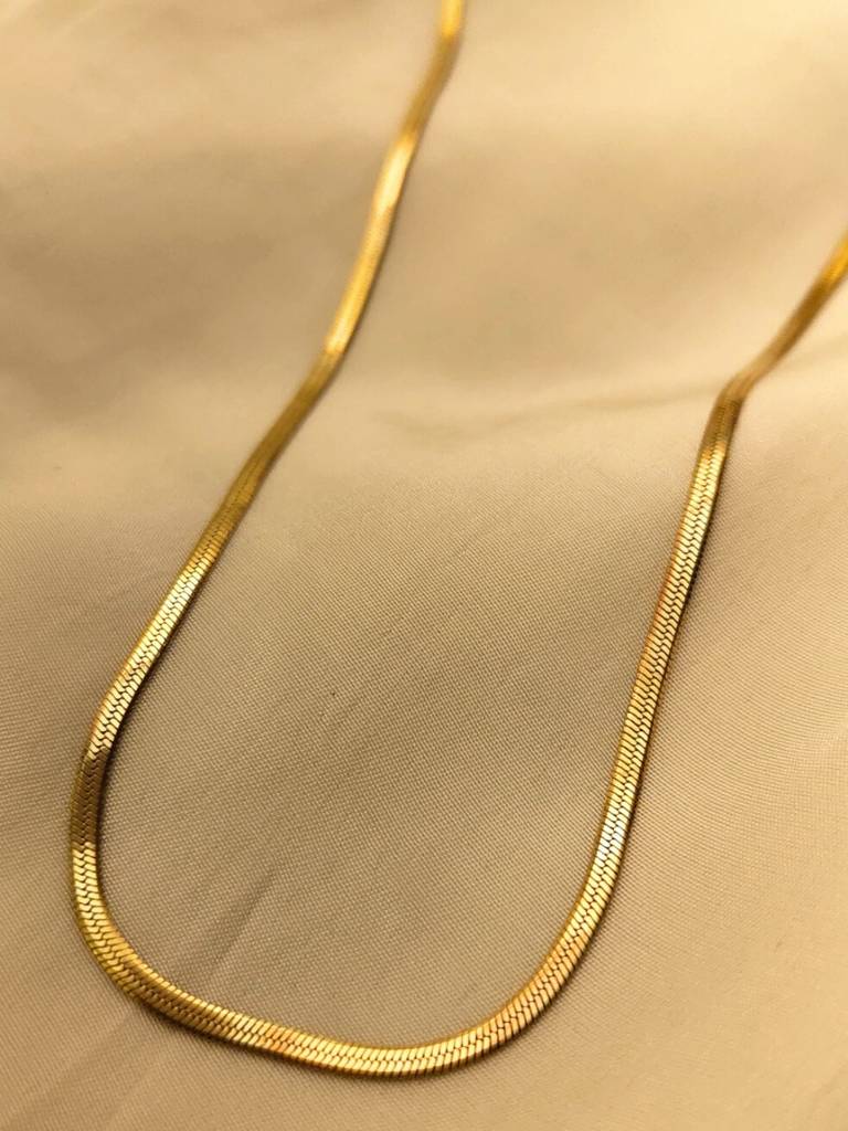 Slim 14Kt Gold Plated Snake Chain In Stainless Steel – 22Cm : ATC282CWP
