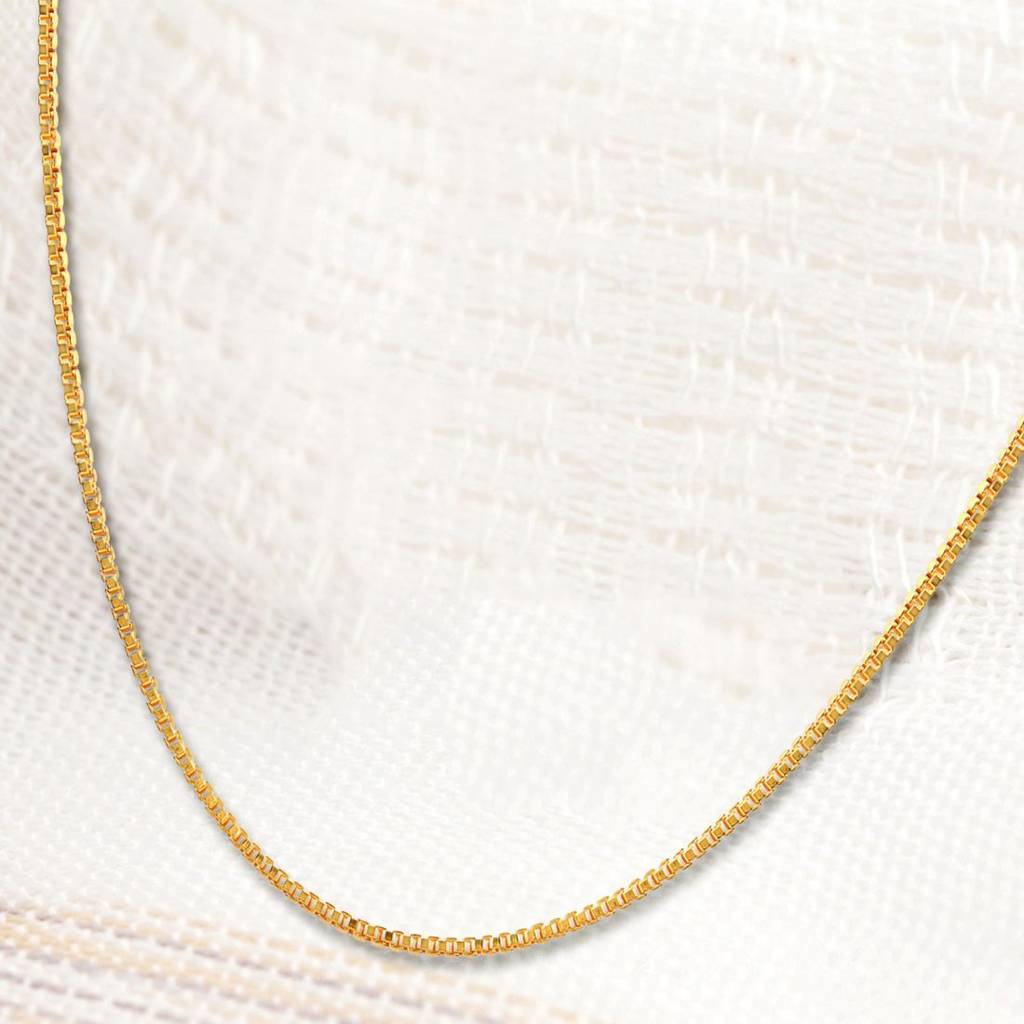 Sophisticated Gold Plated 925 Sterling Silver Men'S Box Chain : CH-10052-G