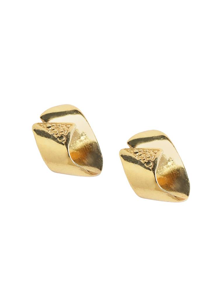 925 Sterling Silver 18Kt Gold Plated Contemporary Petite Stud Earring : SILE600