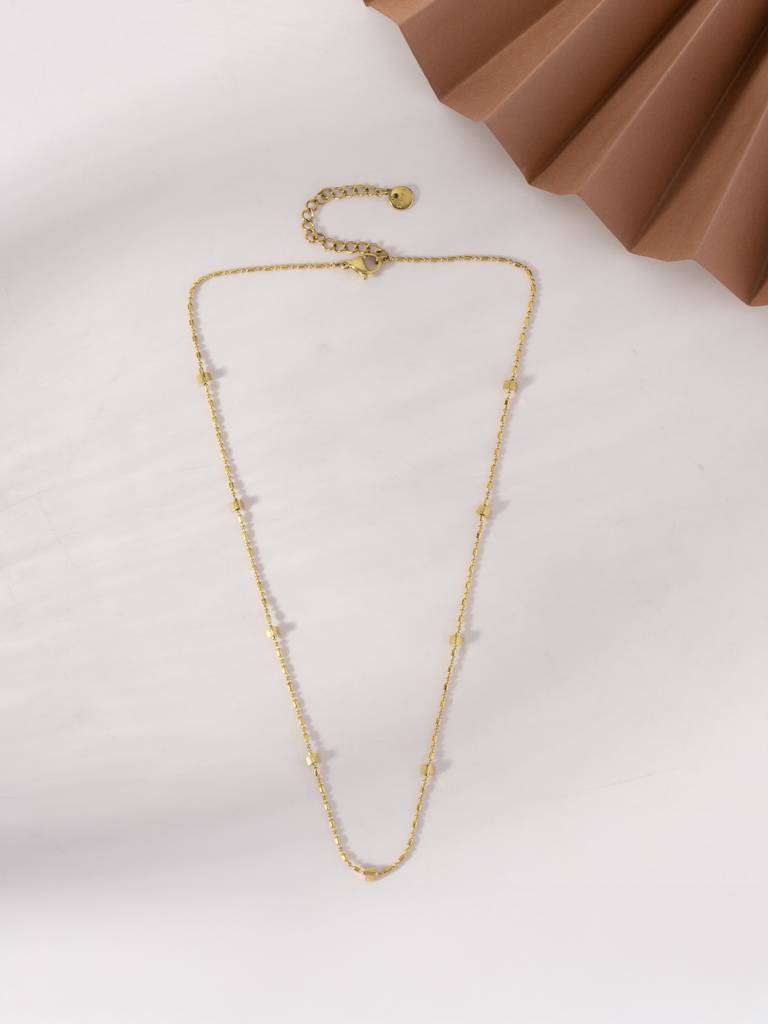 Tiny Beads Chain Necklace For Women - Waterproof & Anti-Tarnish : NK0894