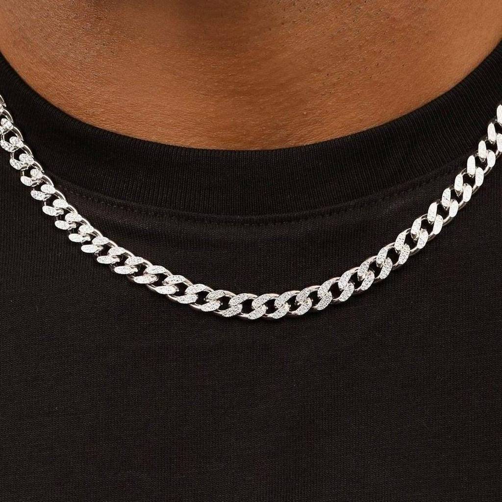 Masculine Links Silver Plated 925 Sterling Silver Men'S Chain : CH-10054-S-20-INCH
