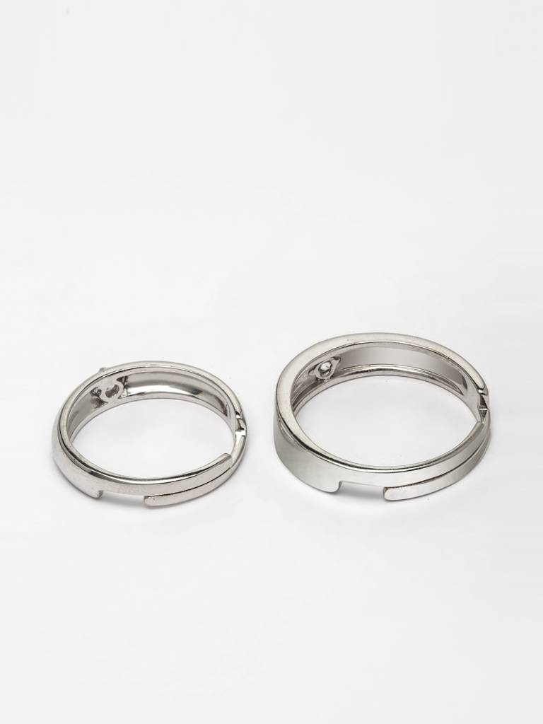Pure 925 Sterling Silver Classic Adjustable Couple Band For Men And Women : CSCPLR7_MF