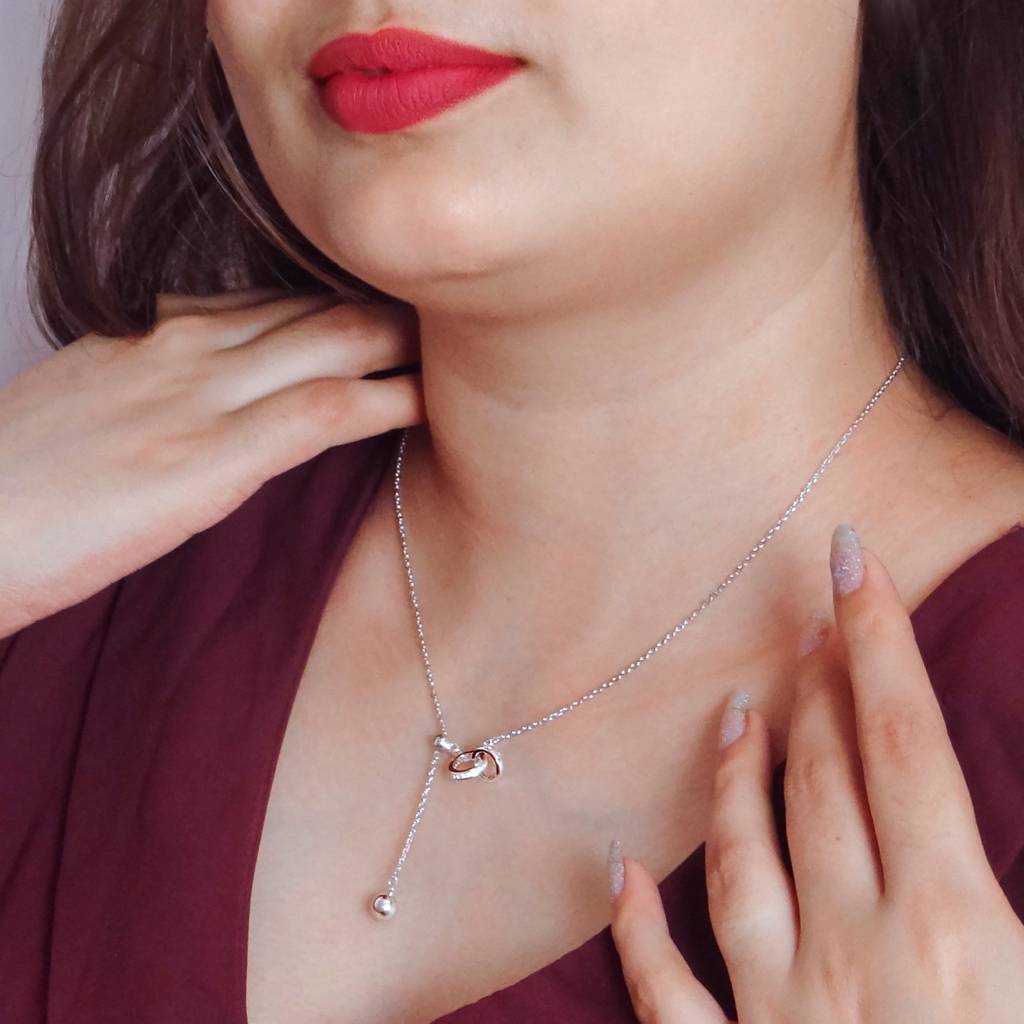 925 Silver Elegant Lariat Drop Necklace : IS-NC-PC-1158