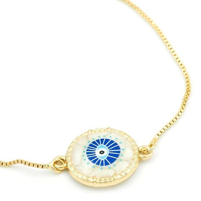 Gold Plated Anti Tarnish Evil Eye Protection Bracelet For Women : HSPS60MB0950