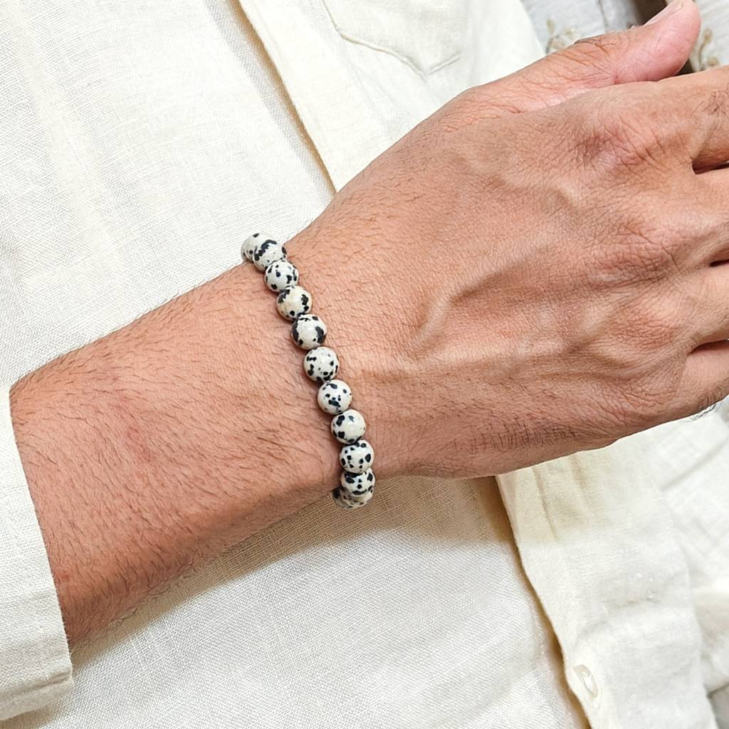 Natural Dalmatian Jasper Bracelet : IS-BR-ST-1133