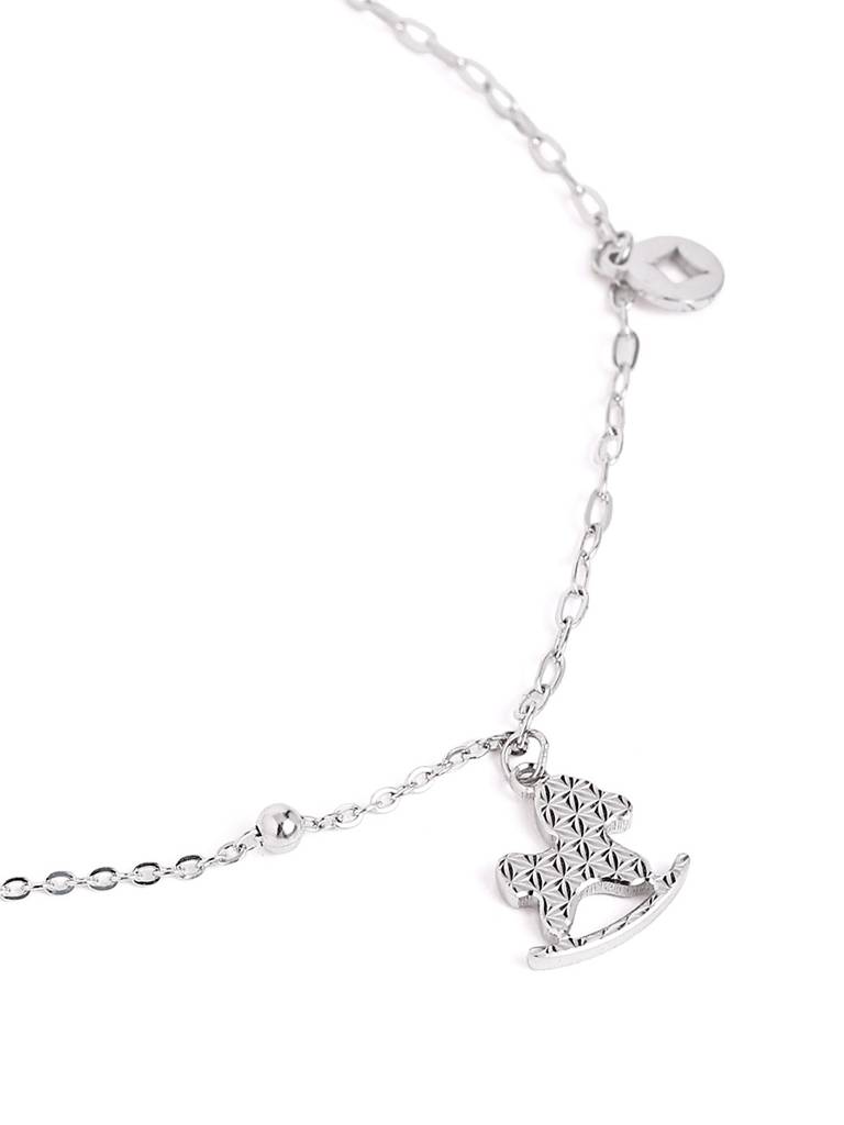 Silver Glow Pony Link Adjustable Anklet : WAN00034