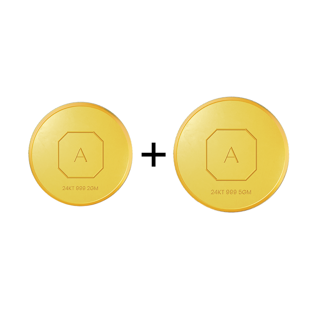 24Kt 2 Gm + 5 Gm Lakshmi Gold Coin : SC0006-YG-C